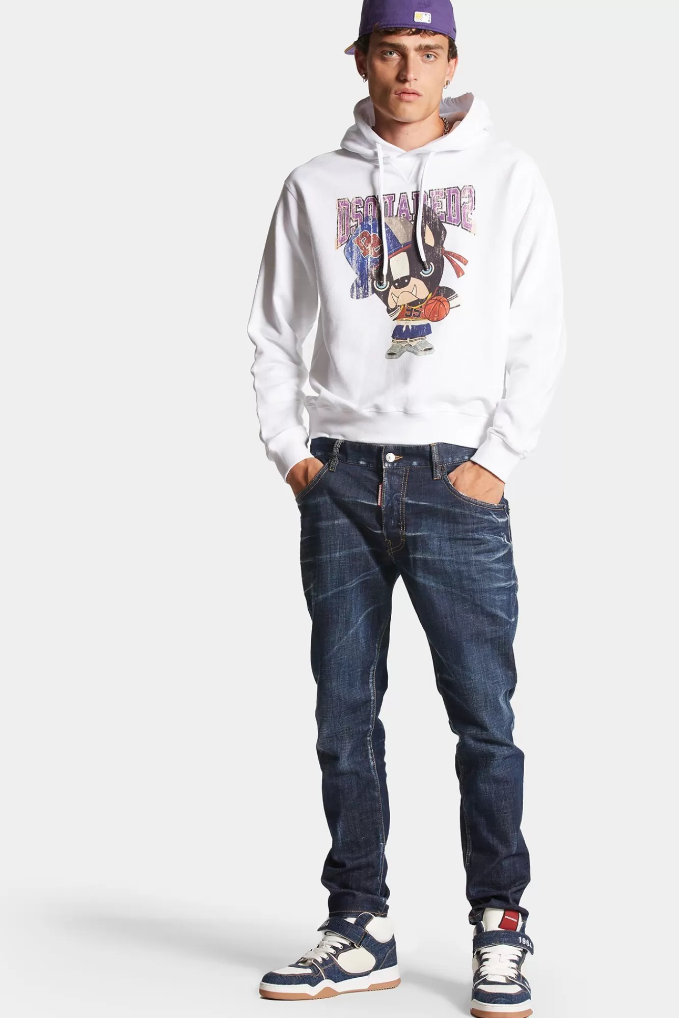 Dark Clean Wash Skater Jeans<Dsquared2 Cheap