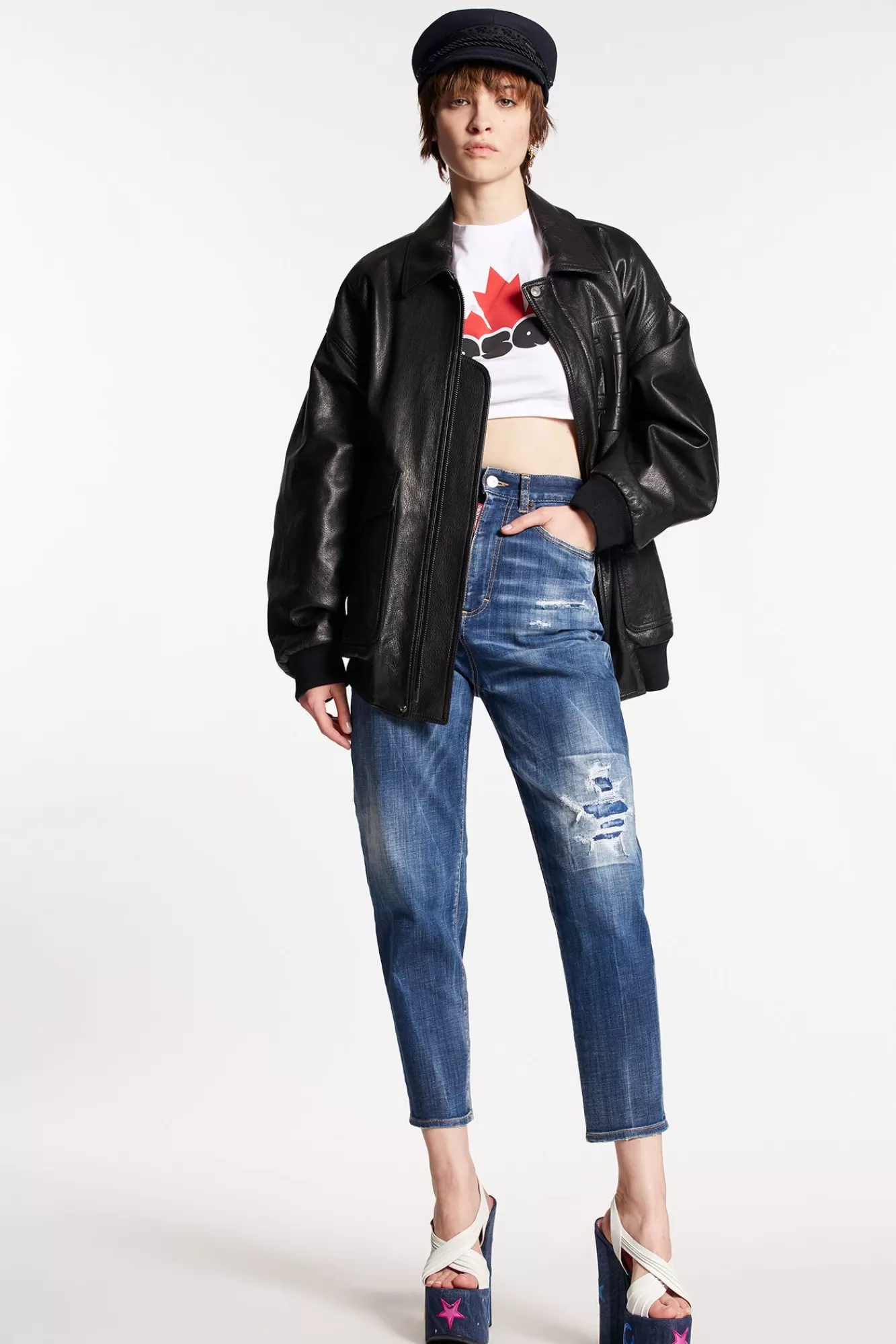 Dark Ripped Wash Sasoon Jeans<Dsquared2 Online