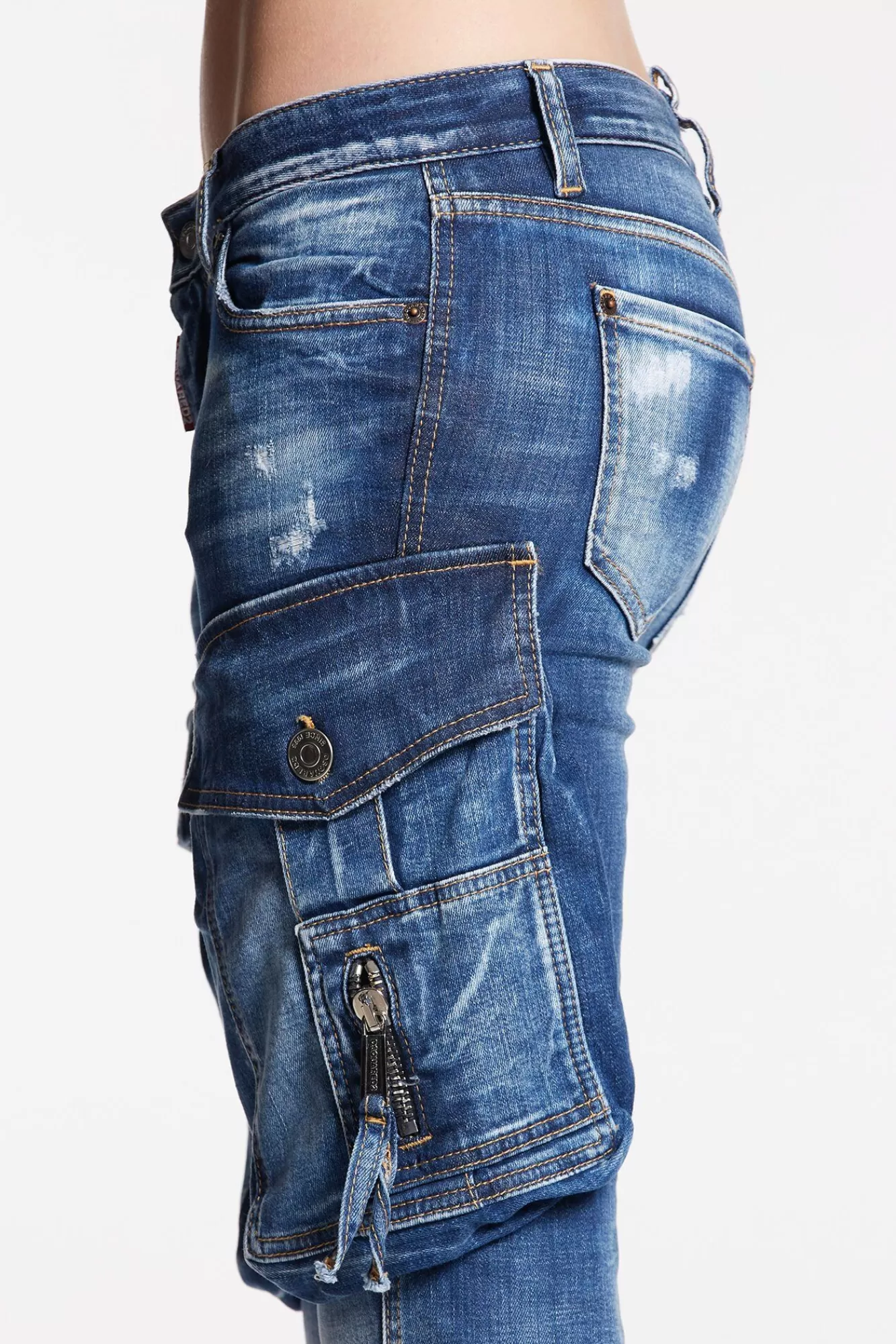 Medium Clean Vintage Wash Trumpet Cargo Jeans<Dsquared2 Shop